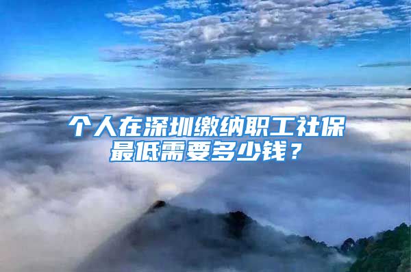 個人在深圳繳納職工社保最低需要多少錢？