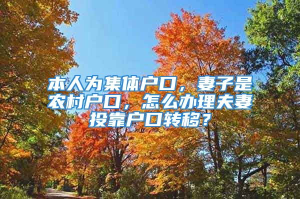 本人為集體戶口，妻子是農村戶口，怎么辦理夫妻投靠戶口轉移？