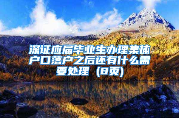 深證應屆畢業(yè)生辦理集體戶口落戶之后還有什么需要處理 (8頁)