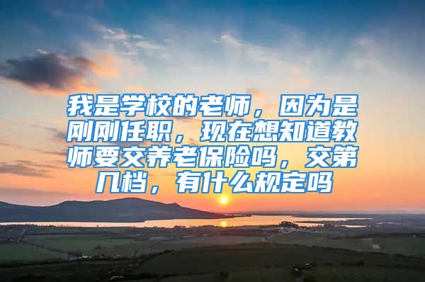 我是學(xué)校的老師，因?yàn)槭莿倓側(cè)温?，現(xiàn)在想知道教師要交養(yǎng)老保險(xiǎn)嗎，交第幾檔，有什么規(guī)定嗎