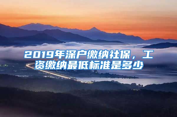 2019年深戶繳納社保，工資繳納最低標(biāo)準(zhǔn)是多少