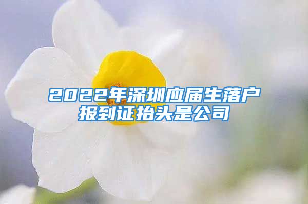 2022年深圳應屆生落戶報到證抬頭是公司