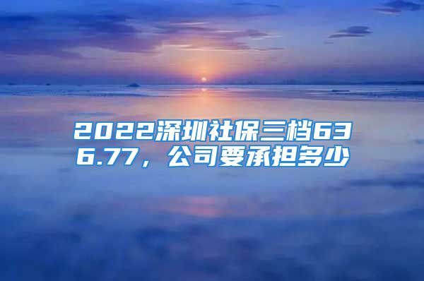 2022深圳社保三檔636.77，公司要承擔(dān)多少