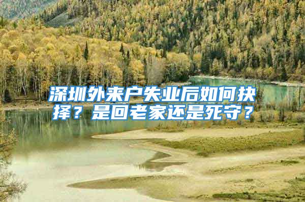 深圳外來戶失業(yè)后如何抉擇？是回老家還是死守？