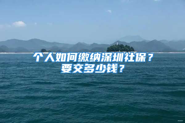 個人如何繳納深圳社保？要交多少錢？