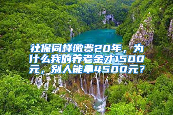 社保同樣繳費20年，為什么我的養(yǎng)老金才1500元，別人能拿4500元？