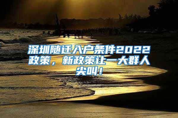 深圳隨遷入戶條件2022政策，新政策讓一大群人尖叫！