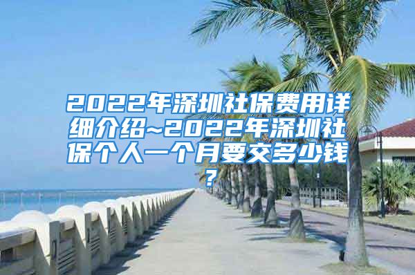 2022年深圳社保費用詳細介紹~2022年深圳社保個人一個月要交多少錢？