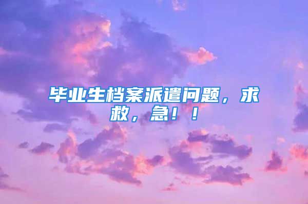 畢業(yè)生檔案派遣問題，求救，急??！