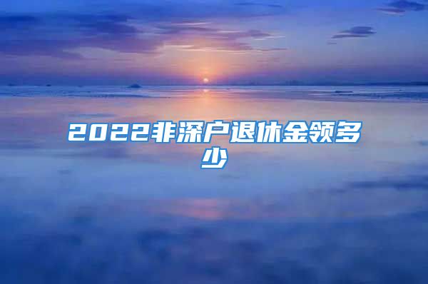 2022非深戶退休金領多少