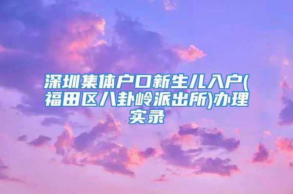 深圳集體戶口新生兒入戶(福田區(qū)八卦嶺派出所)辦理實錄