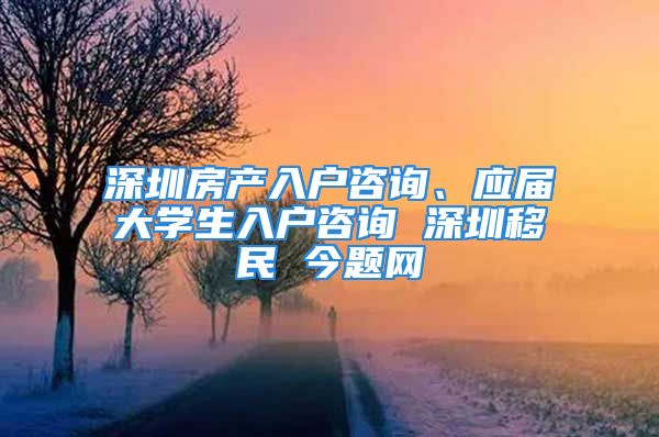 深圳房產(chǎn)入戶咨詢、應(yīng)屆大學(xué)生入戶咨詢 深圳移民 今題網(wǎng)