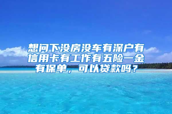 想問下沒房沒車有深戶有信用卡有工作有五險(xiǎn)一金有保單，可以貸款嗎？