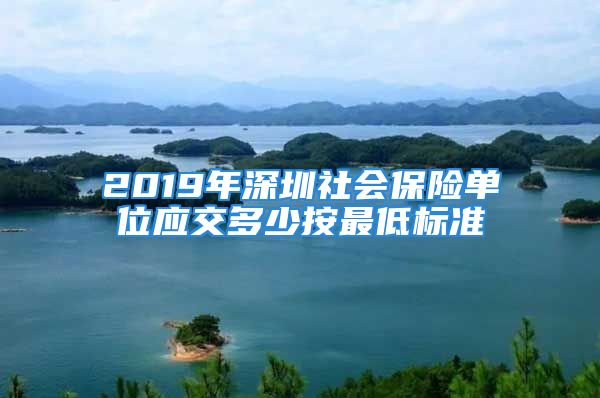 2019年深圳社會保險單位應(yīng)交多少按最低標準