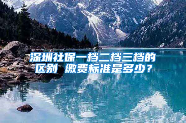 深圳社保一檔二檔三檔的區(qū)別 繳費(fèi)標(biāo)準(zhǔn)是多少？