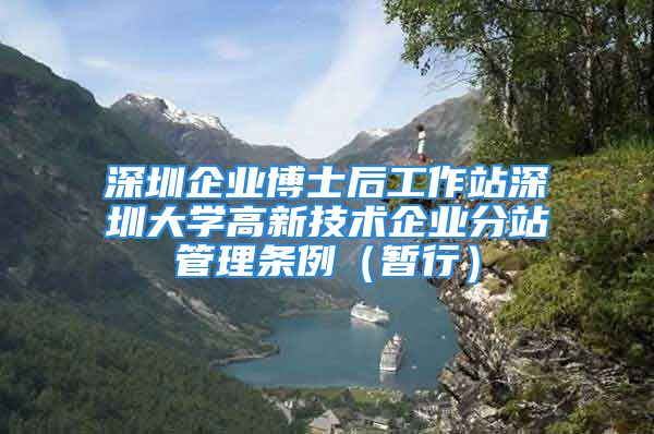 深圳企業(yè)博士后工作站深圳大學(xué)高新技術(shù)企業(yè)分站管理條例（暫行）