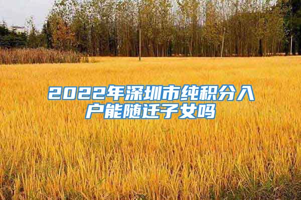 2022年深圳市純積分入戶(hù)能隨遷子女嗎