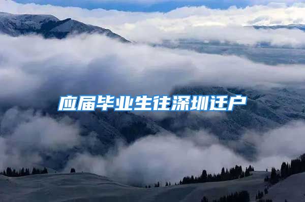 應(yīng)屆畢業(yè)生往深圳遷戶