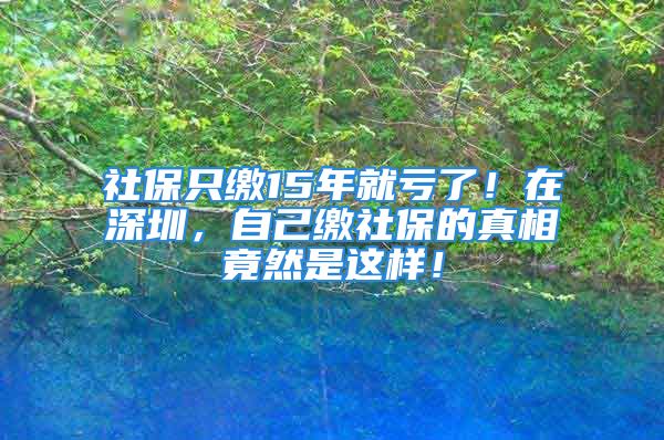 社保只繳15年就虧了！在深圳，自己繳社保的真相竟然是這樣！