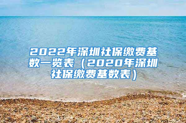 2022年深圳社保繳費基數(shù)一覽表（2020年深圳社保繳費基數(shù)表）