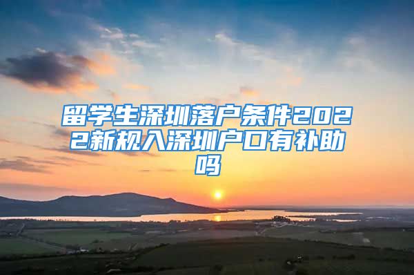 留學(xué)生深圳落戶條件2022新規(guī)入深圳戶口有補(bǔ)助嗎