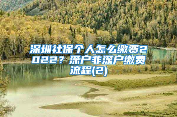 深圳社保個人怎么繳費2022？深戶非深戶繳費流程(2)