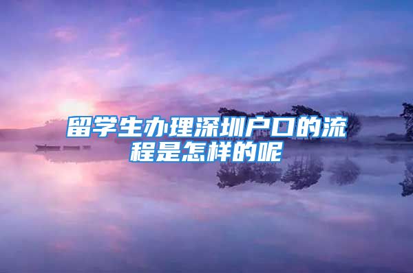 留學(xué)生辦理深圳戶口的流程是怎樣的呢