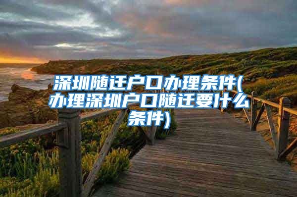 深圳隨遷戶口辦理?xiàng)l件(辦理深圳戶口隨遷要什么條件)