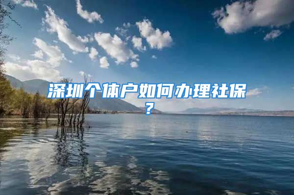 深圳個(gè)體戶如何辦理社保？