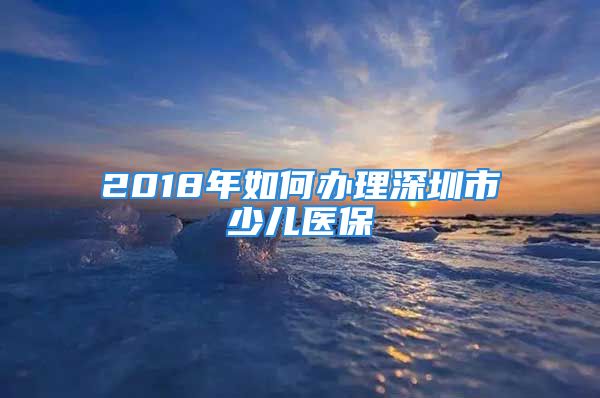 2018年如何辦理深圳市少兒醫(yī)保