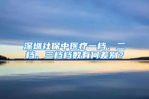 深圳社保中醫(yī)療一檔、二檔、三檔檔數(shù)有何差別？