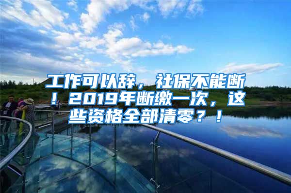 工作可以辭，社保不能斷！2019年斷繳一次，這些資格全部清零？！