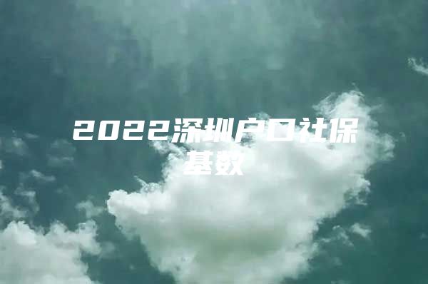 2022深圳戶口社?；鶖?shù)