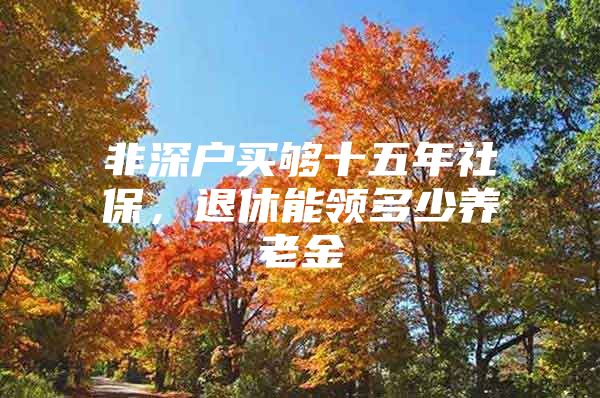 非深戶買夠十五年社保，退休能領(lǐng)多少養(yǎng)老金