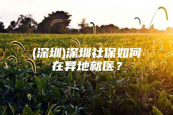 (深圳)深圳社保如何在異地就醫(yī)？