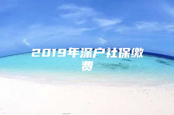 2019年深戶社保繳費