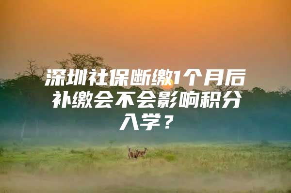 深圳社保斷繳1個(gè)月后補(bǔ)繳會(huì)不會(huì)影響積分入學(xué)？