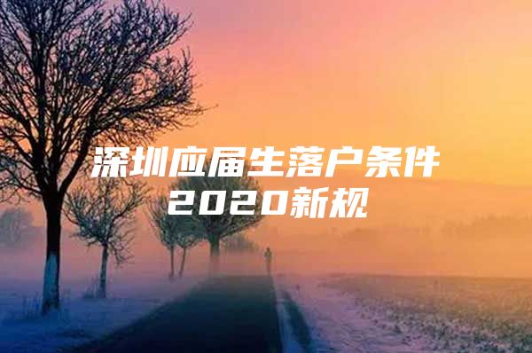 深圳應(yīng)屆生落戶條件2020新規(guī)