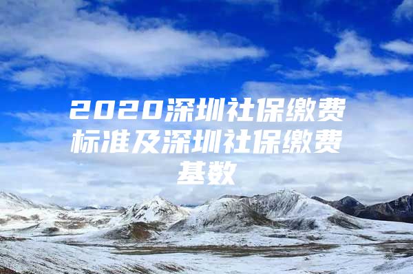 2020深圳社保繳費(fèi)標(biāo)準(zhǔn)及深圳社保繳費(fèi)基數(shù)