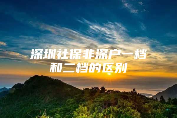 深圳社保非深戶一檔和二檔的區(qū)別