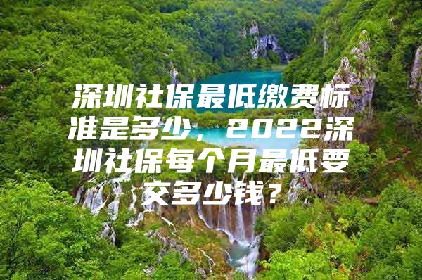 深圳社保最低繳費標準是多少，2022深圳社保每個月最低要交多少錢？