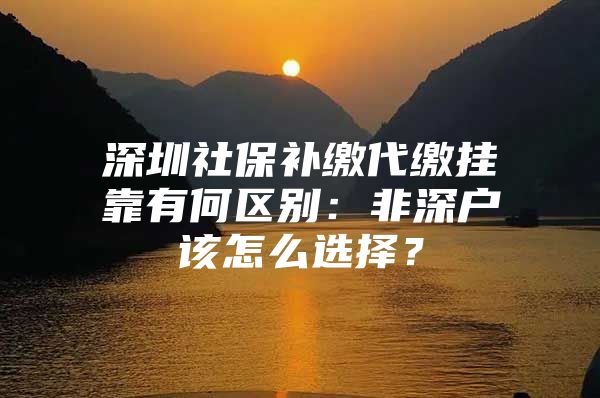 深圳社保補(bǔ)繳代繳掛靠有何區(qū)別：非深戶該怎么選擇？