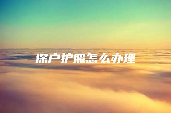 深戶護(hù)照怎么辦理