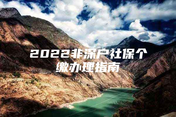 2022非深戶社保個(gè)繳辦理指南