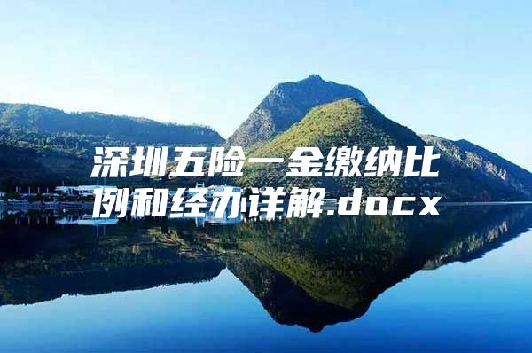 深圳五險一金繳納比例和經(jīng)辦詳解.docx