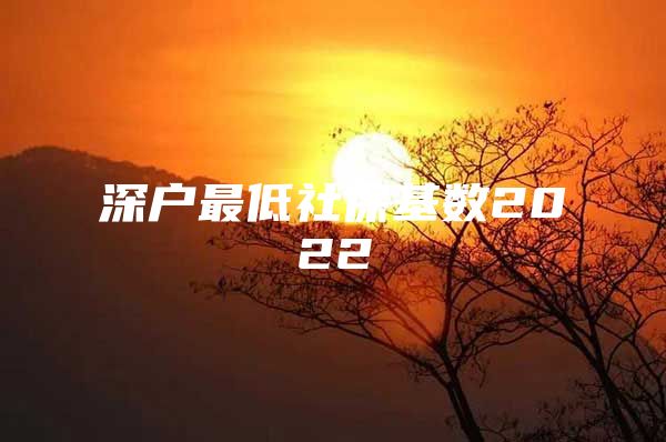 深戶最低社保基數(shù)2022