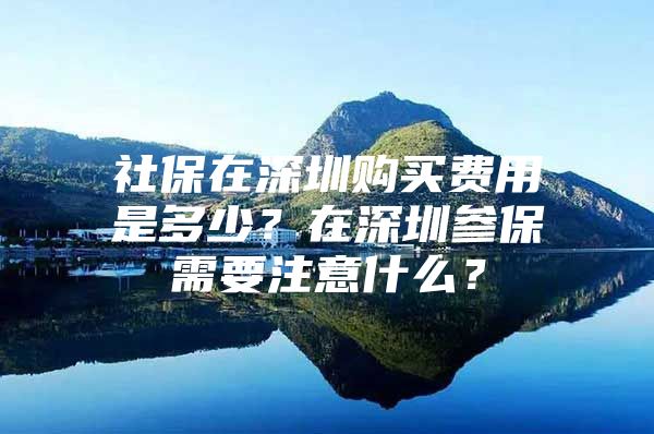 社保在深圳購買費(fèi)用是多少？在深圳參保需要注意什么？