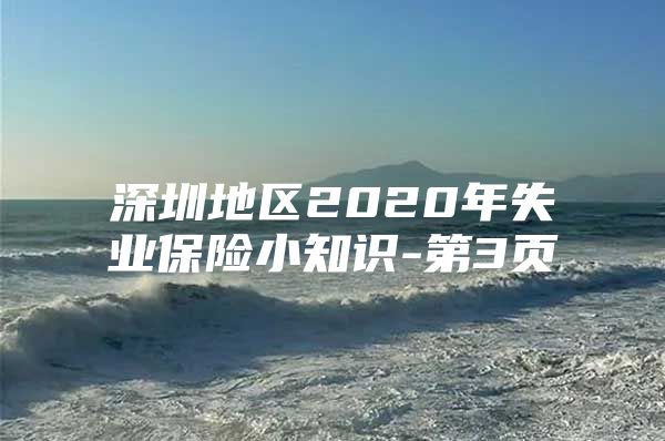 深圳地區(qū)2020年失業(yè)保險小知識-第3頁