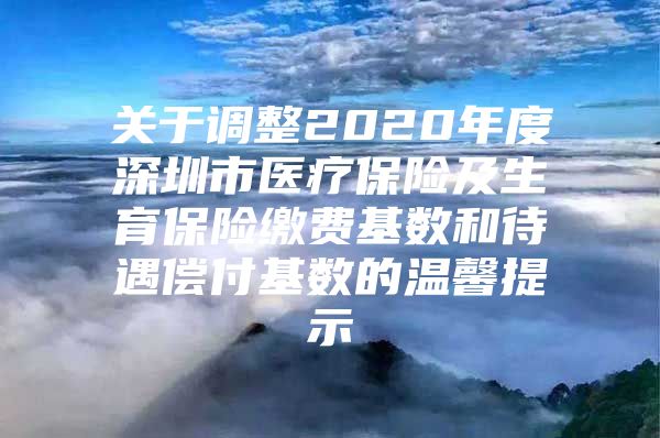 關于調(diào)整2020年度深圳市醫(yī)療保險及生育保險繳費基數(shù)和待遇償付基數(shù)的溫馨提示