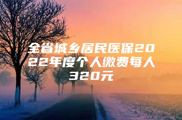 全省城鄉(xiāng)居民醫(yī)保2022年度個人繳費每人320元